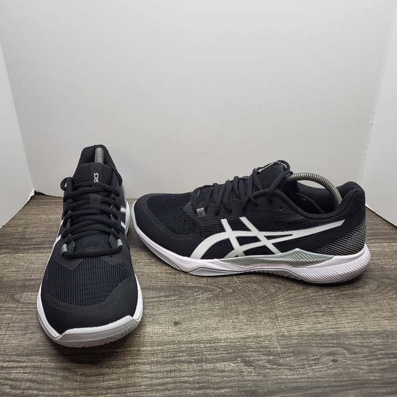 Asics Shoes - ASICS Gel Tactic Black White Volleyball Shoes Women's Size 10.5 1072A070